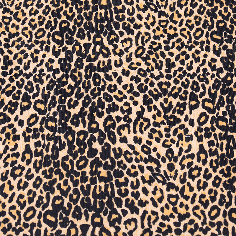 Cotton stretch leopard print 18 stretch corduroy fabric